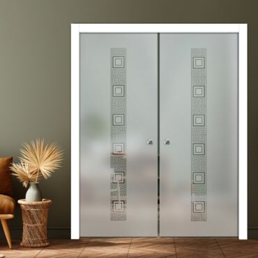 Double Pocket Sliding Glass Door with Frosted Design PSGD-0936