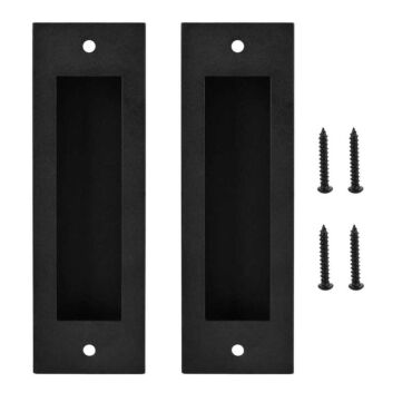 Carbon Steel Insert Rectangular Handle with Mounting Screws (Set of 2)