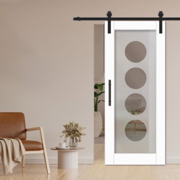 1 Lite Sliding Barn Door with Glass Insert WGD - 1361