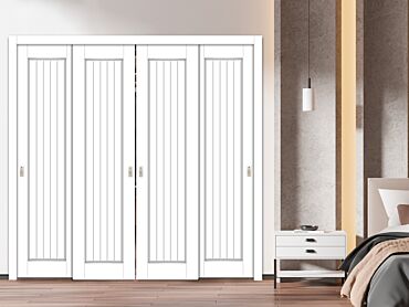 4 Leaf Handcrafted Bypass Sliding Closet Door HSSB- 1913