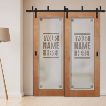 2 Leaf Sliding Barn Bypass Doors Customized (With Your Name) BGD-0243