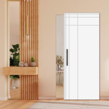 Flush Sliding Barn Door With Hidden / Invisible Hardware GI-1168