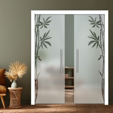 Double Pocket Sliding Glass Door with Frosted Design PSGD-0883