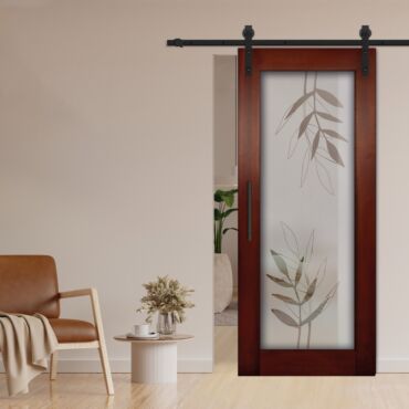 1 Lite Sliding Barn Door with Glass Insert WGD - 1307