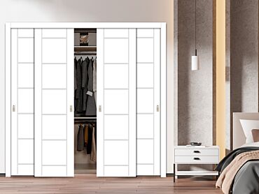 4 Leaf Handcrafted Bypass Sliding Closet Door HSSB- 1917