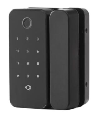 Smart Glass Door Lock with Bluetooth, Fingerprint, & Code Access