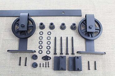 Premium Carbon Steel Sliding Wooden Barn Door Fittings Kit SH-CA-0138