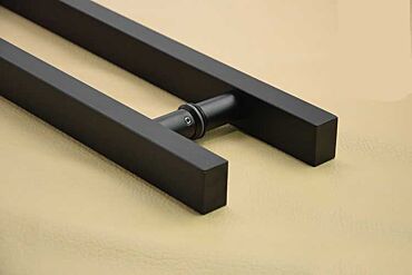 Satin Black Steel Handle for Glass Doors