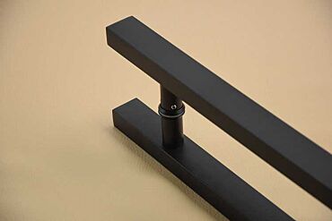 Satin Black Steel Handle for Glass Doors