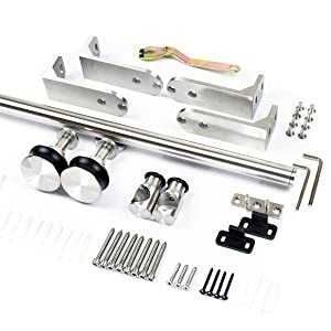 Heavy-Duty Stainless Steel Sliding Barn Door Kit for Wooden Installations SH-SS-0170