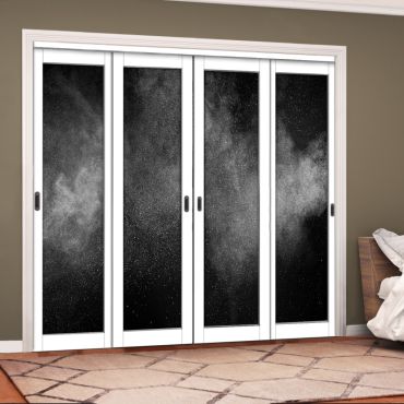 4 Leaf Handcrafted Bypass Sliding Closet Door Digital Printing HSSB- 2059