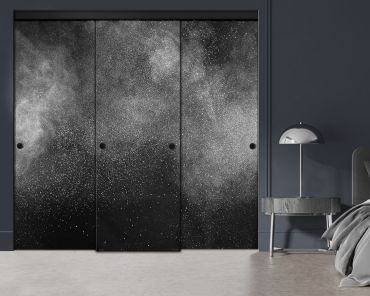 3 Panel Frameless Closet Glass Sliding Digital Printing Bypass Door FSG3-2155