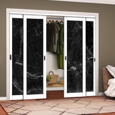 4 Leaf Handcrafted Bypass Sliding Closet Door Digital Printing HSSB- 2062