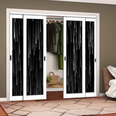 4 Leaf Handcrafted Bypass Sliding Closet Door Digital Printing HSSB- 2063