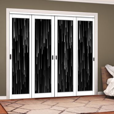 4 Leaf Handcrafted Bypass Sliding Closet Door Digital Printing HSSB- 2063