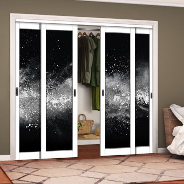 4 Leaf Handcrafted Bypass Sliding Closet Door Digital Printing HSSB- 2065