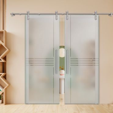 Double Sliding Barn Glass Door ALU100 ASB2-1993