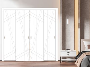 4 Leaf Handcrafted Bypass Sliding Closet Door HSSB- 1918