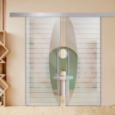 Double Sliding Barn Glass Door ALU100 ASB2-1994