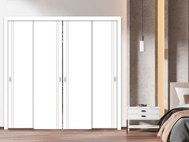 4 Leaf Handcrafted Bypass Sliding Closet Door HSSB- 1919