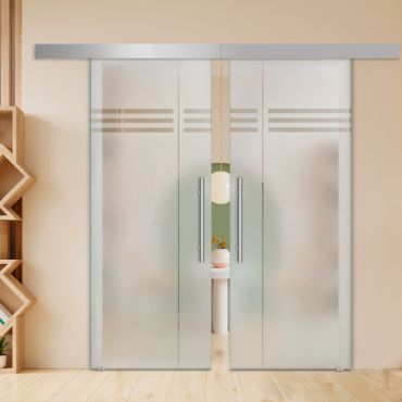 Double Sliding Barn Glass Door ALU100 ASB2-1995