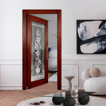 Self Closing Pivot Wooden Mirror Door PWMD-1742