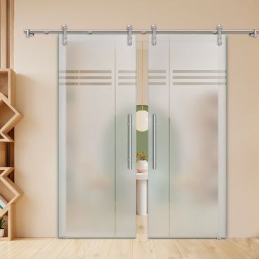 Double Sliding Barn Glass Door ALU100 ASB2-1995