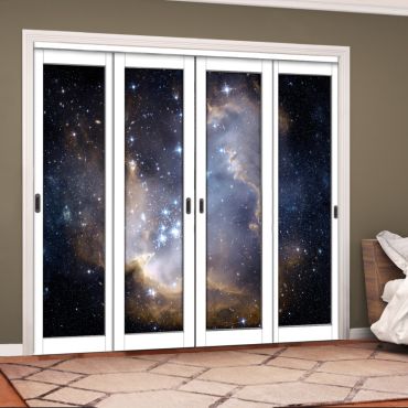 4 Leaf Handcrafted Bypass Sliding Closet Door Digital Printing HSSB- 2068