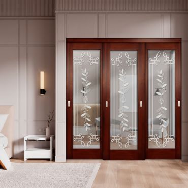 3 Leaf Premium Line Bypass Sliding Closet Door with Mirror Insert SD-1619