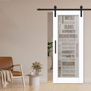 1 Lite Sliding Barn Door with Glass Insert WGD - 1312