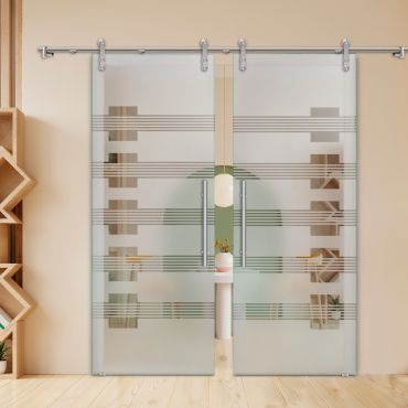 Double Sliding Barn Glass Door ALU100 ASB2-1996