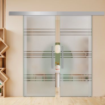 Double Sliding Barn Glass Door ALU100 ASB2-1997