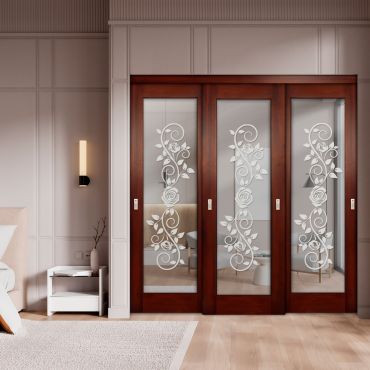 3 Leaf Premium Line Bypass Sliding Closet Door with Mirror Insert SD-1620