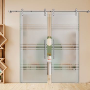 Double Sliding Barn Glass Door ALU100 ASB2-1997