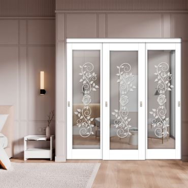 3 Leaf Premium Line Bypass Sliding Closet Door with Mirror Insert SD-1620