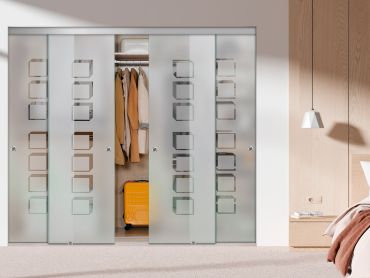 4 Panel Frameless Closet Glass Sliding Bypass Door Fsg4-1573