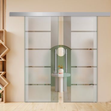 Double Sliding Barn Glass Door ALU100 ASB2-1998