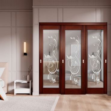 3 Leaf Premium Line Bypass Sliding Closet Door with Mirror Insert SD-1621