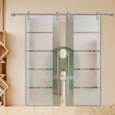 Double Sliding Barn Glass Door ALU100 ASB2-1998
