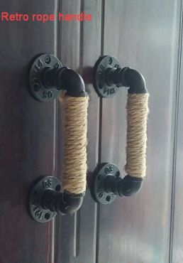 Rustic Industrial Pipe Hardware for Wooden Doors