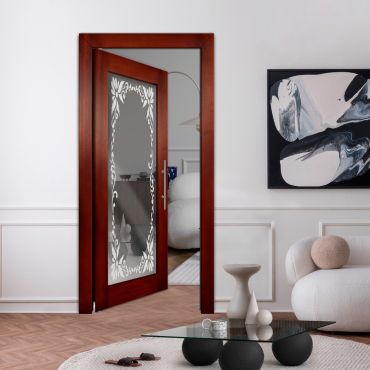 Self Closing Pivot Wooden Mirror Door PWMD-1746