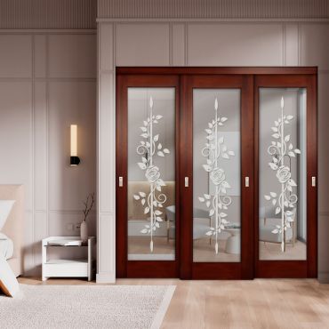 3 Leaf Premium Line Bypass Sliding Closet Door with Mirror Insert SD-1622