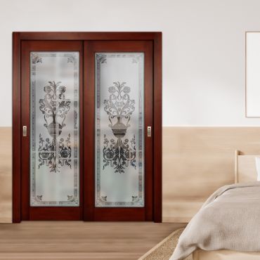 2 Leaf Premium Line Bypass Sliding Closet Door with Hardware & Frosted SD - 1653