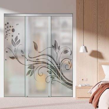 3 Panel Frameless Closet Glass Sliding Bypass Door Fsg3-1545