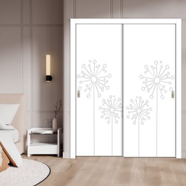 2 Leaf Handcrafted Bypass Sliding Wooden Closet Door HSSB-2030