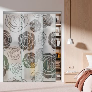 3 Panel Frameless Closet Glass Sliding Bypass Door Fsg3-1546