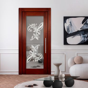 Self Closing Pivot Wooden Mirror Door PWMD-17474