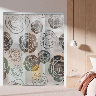 3 Panel Frameless Closet Glass Sliding Bypass Door Fsg3-1546