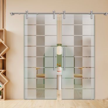 Double Sliding Barn Glass Door ALU100 ASB2-2000