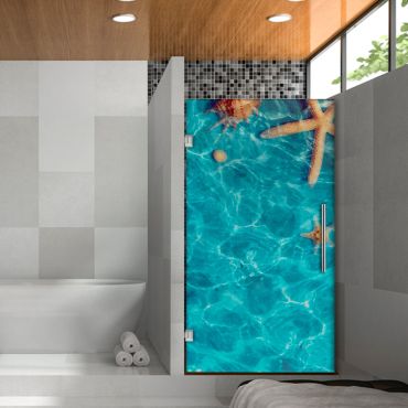 Digital Printing Frameless Glass Shower Door & Starfish Design Dpgd - 0222